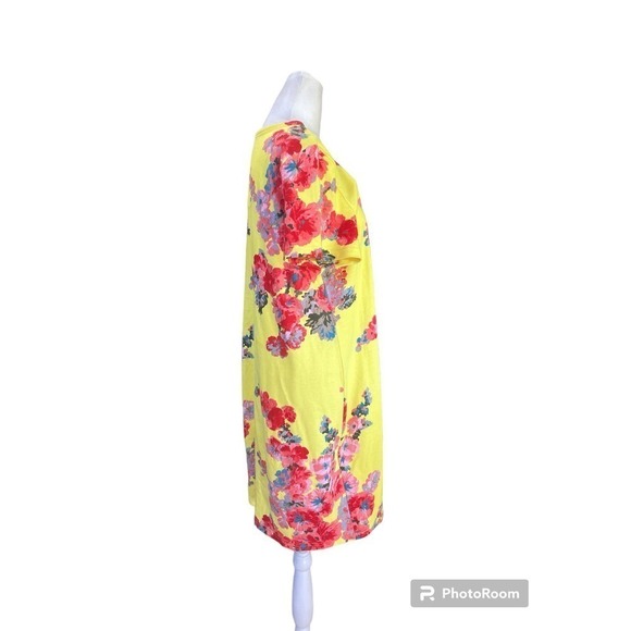 Joules Riviera Print T-Shirt Style Dress in Lemon Floral Size US 12 - Picture 4 of 7